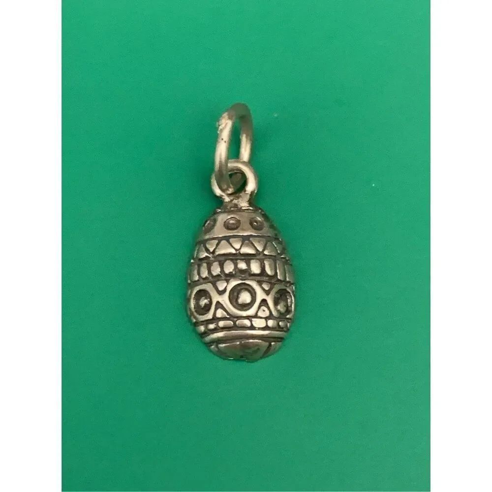 .925 Easter Egg Ornate Sterling Silver Jewelry #vintage